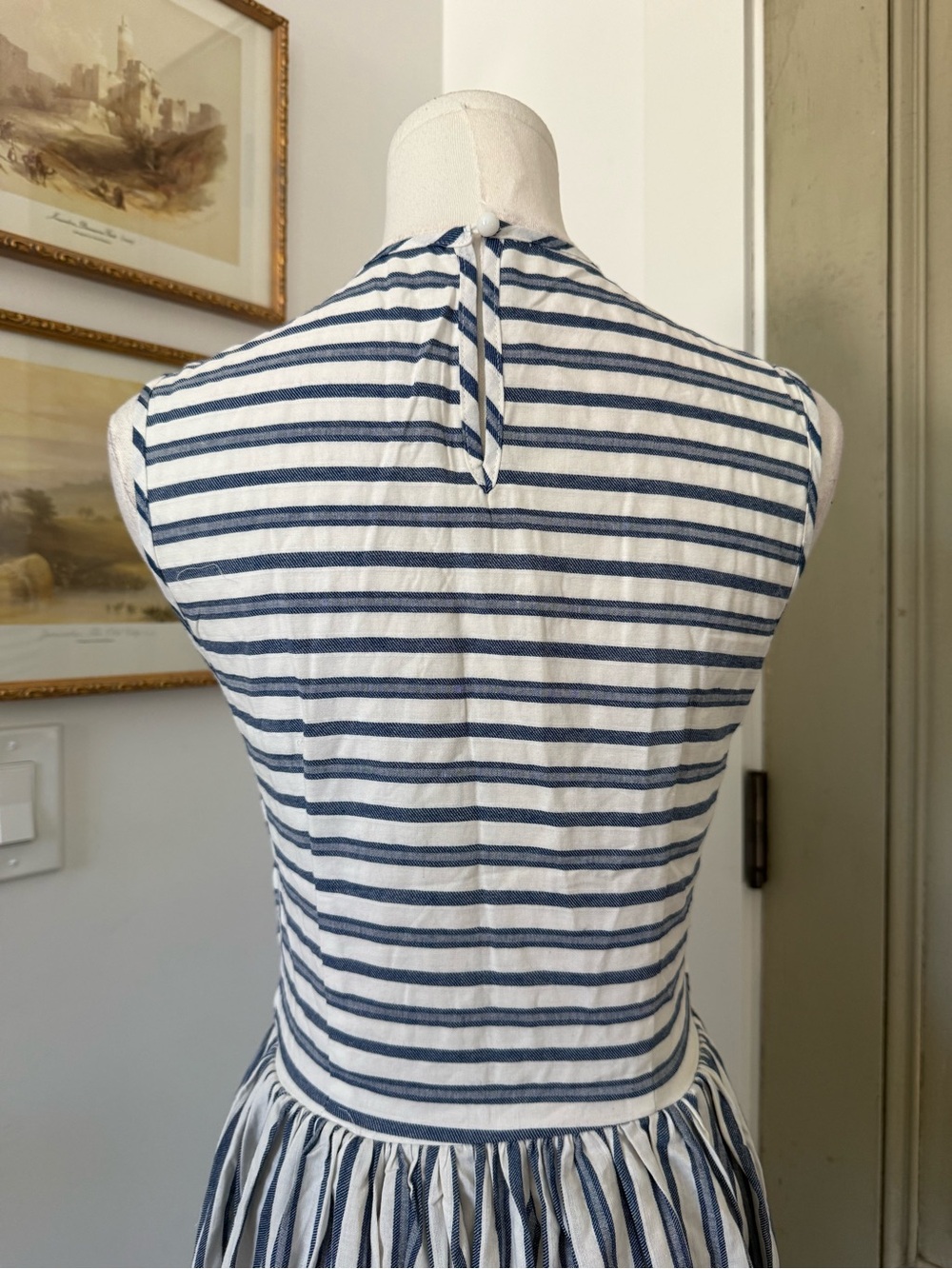 NWT Commense 100% Cotton Striped Midi Dress - Picture 9 of 10